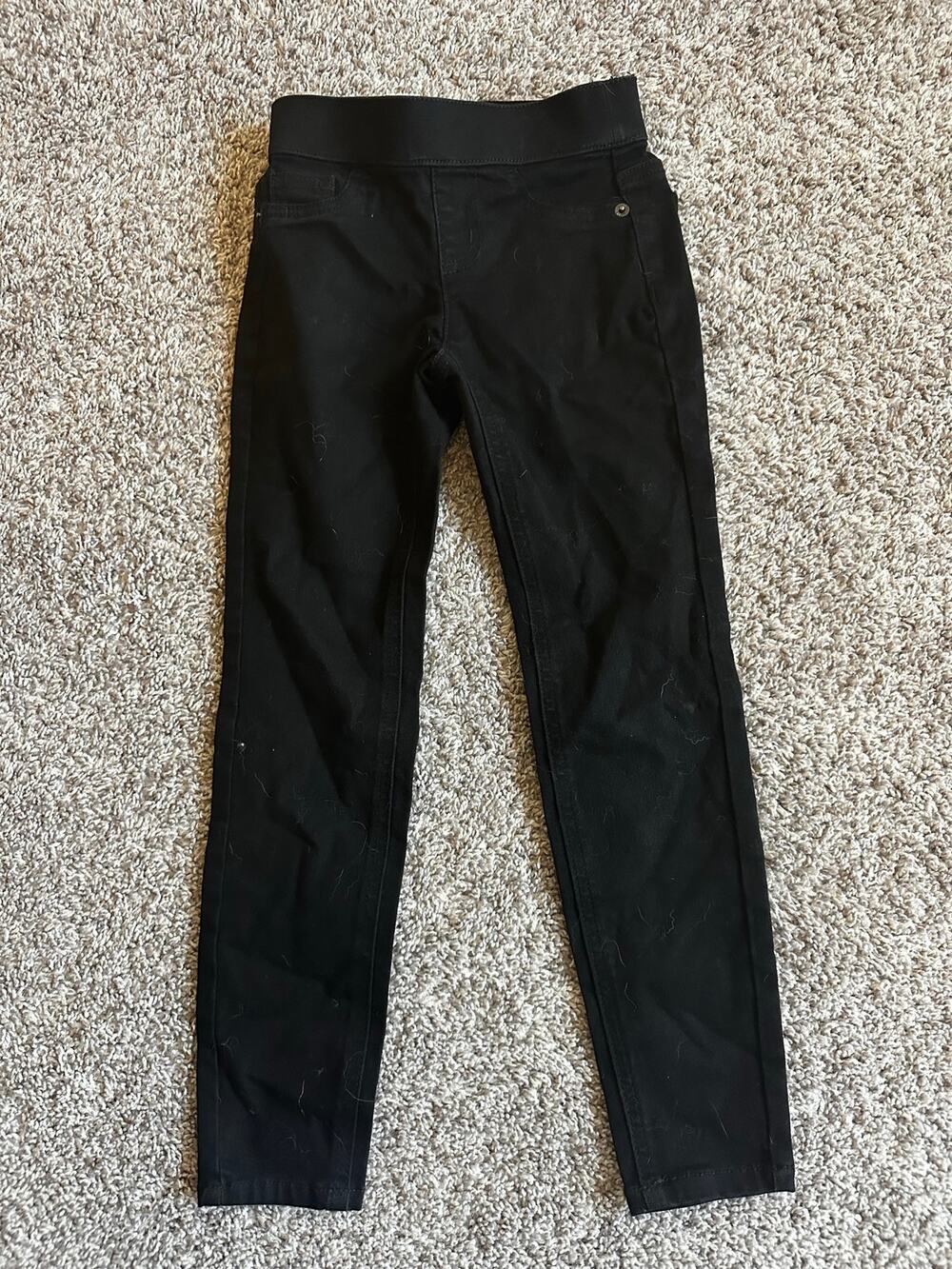 Justice Girls Size 7 Slim Black Mid Rise Legging Pants Jeggings